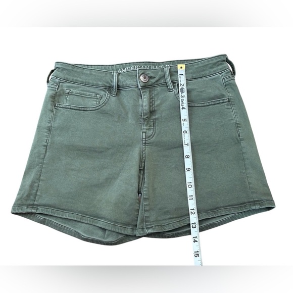 American Eagle, AEO Twill, Midi Shorts, Size 8, Green - Picture 6 of 8